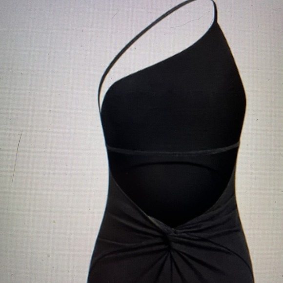 Midi Dress Asymmetrical Bodycon Strap Backless Ruch detail Size Small or 4 - Picture 5 of 8